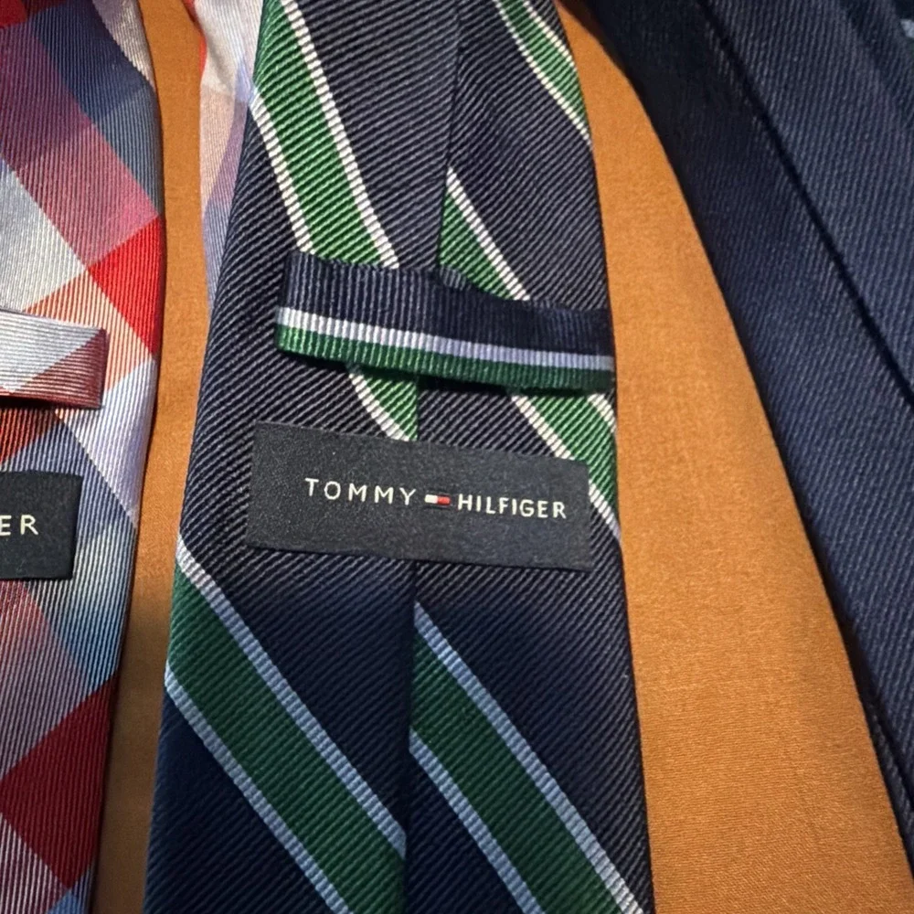 Men's Lot of Three Tommy Hilfiger 100% Italian Silk Double Print Neck Ties!